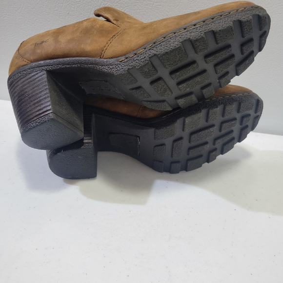 BOC Carla Leather Slip On Booties Boots Womens 8.5M Camel Brown Block Heel - Picture 6 of 6